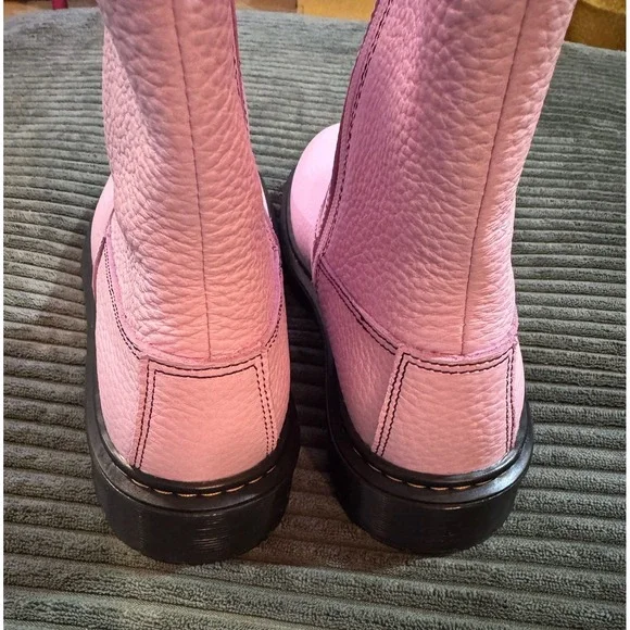 Dr Martens Bex Heart Cut Out Platform Boots Pink Leather Zip Up Size 5 - Picture 7 of 9
